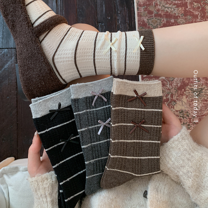 Bowknot Striped Slouchy Mid-Ca - огляд і ціна Boot Sock Slouchy