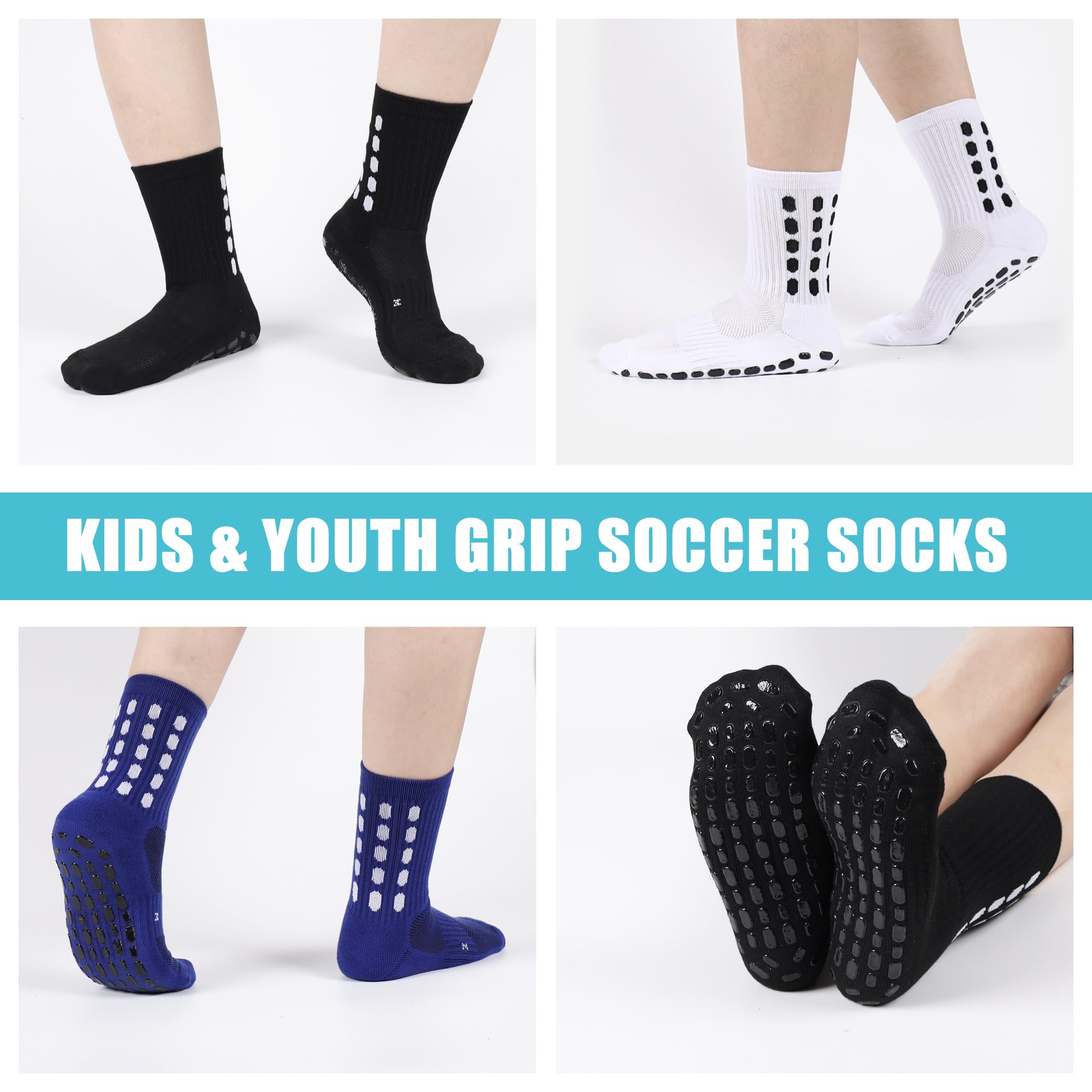 4/8Pairs Kids Grip Soccer Sock - огляд і ціна Athletic Sock Cushion