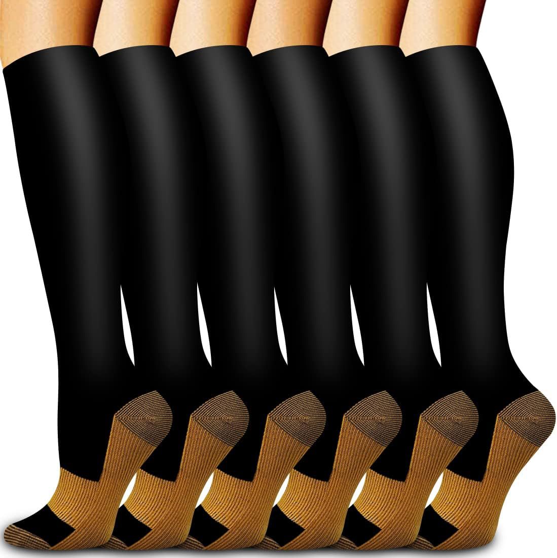 6 Pairs Solid Color Copper Com - огляд і ціна Compression Sock Medical