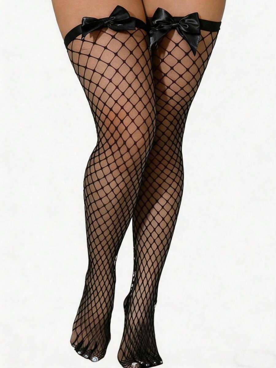 Bow Decor Fishnet Thigh High S - огляд і ціна Fishnet Stocking Women